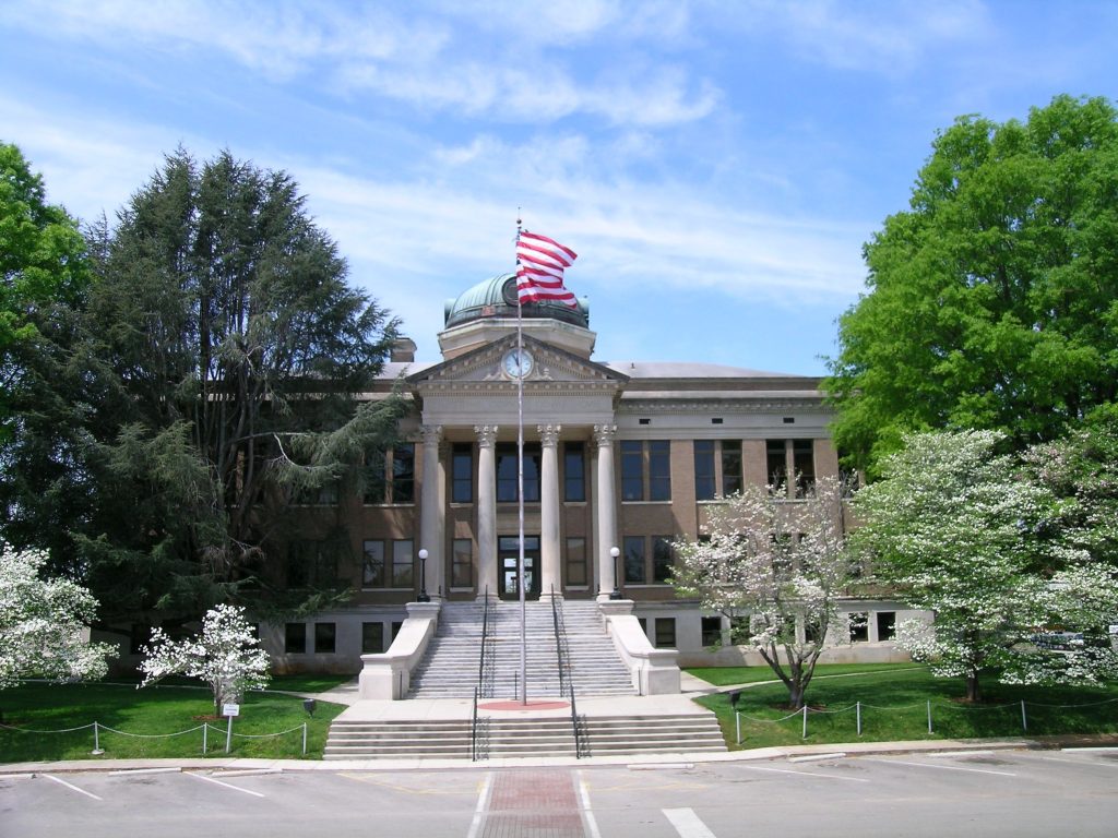 athens courthouse with clear skies